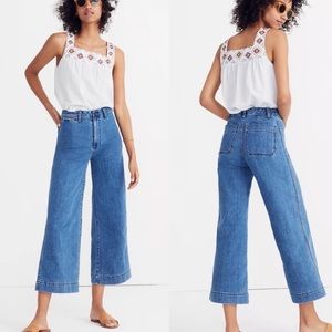 Madewell Emmett Wide-Leg Crop Jeans in Rosalie Wash